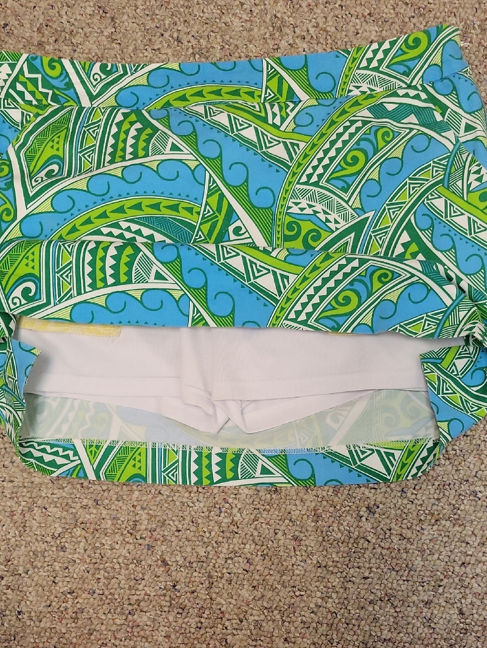 Loudmouth Ladies Aqua & Lime Printed Mini Skort sz 14 golf coastal grandma - Picture 5 of 5